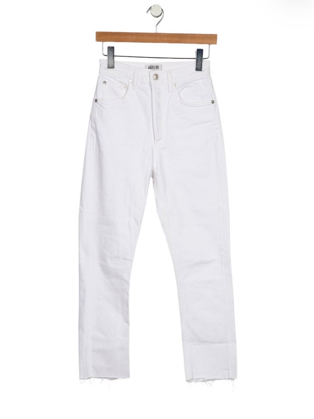 Agolde High-Rise Straight White Denim Jeans